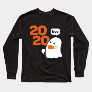 Ghost with Mask Booing 2020 Funny Halloween Long Sleeve T-Shirt